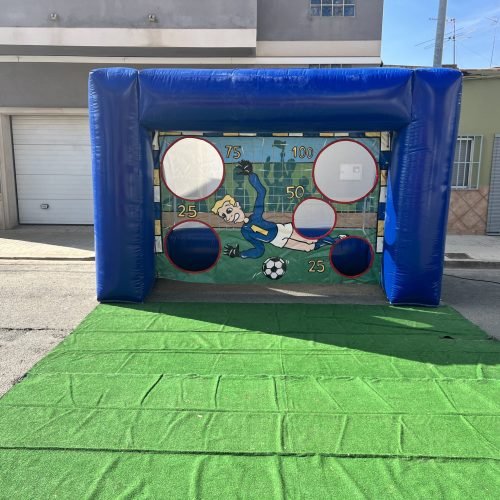 Inflable de puntería con aros y red